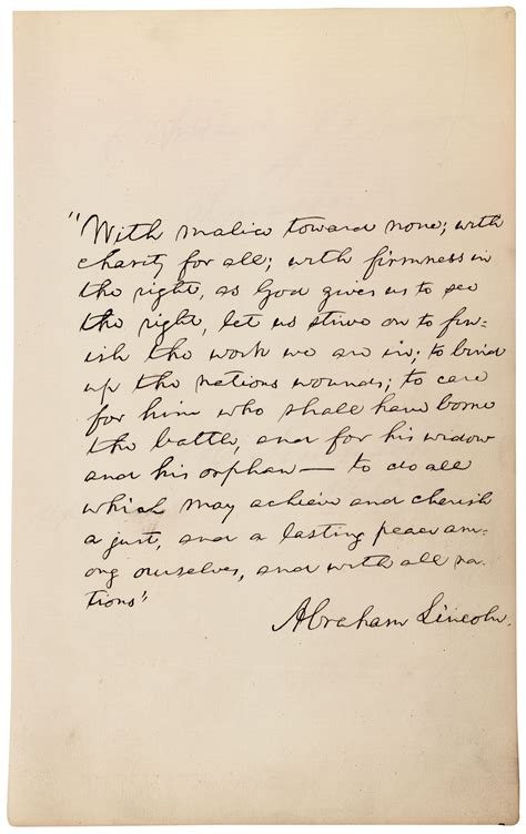 with malice toward none and charity for all|Second Inaugural Address Full Text .